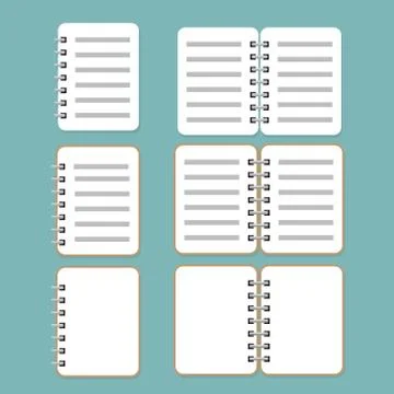 Set of notebook flat design Stock Illustration