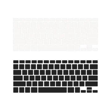 Set of notebook keyboards with empty buttons in different colours isolated on Stock Illustration