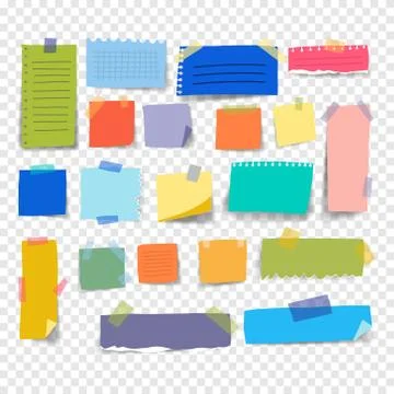 Set notebook leaves hanging wall adhesive tape. Stock Illustration
