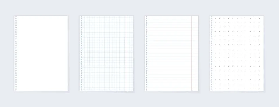 Set of Notebook Pages Stock Illustration