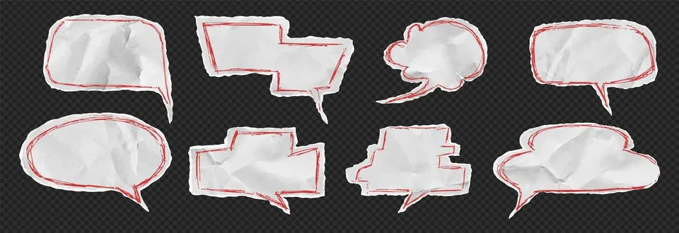 Set of notebook sheet with red underline or scribble frame on like transparent Illustrazione stock