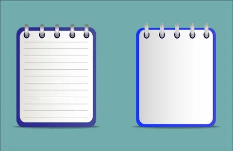 Set of notepads is blue in two variants Stock Illustration