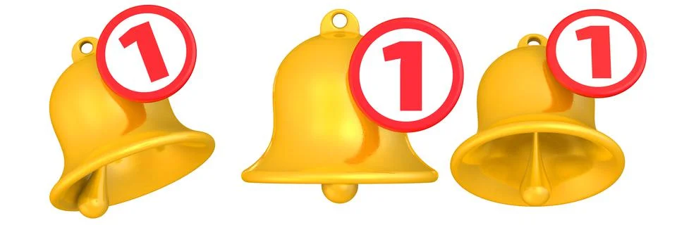 Set of notification bell icon Ilustração Stock