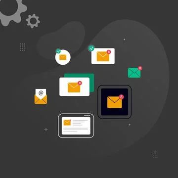 Set of notification icons, chat, correspondence, messenger, message, letter.  Stock Illustration