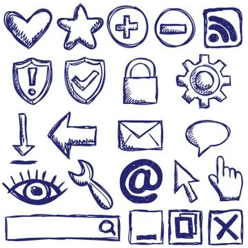 Set of nternet web icons Stock Illustration