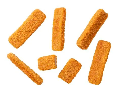 Set of nuggets from different sides close-up on a white background. Isolated Stock Photos