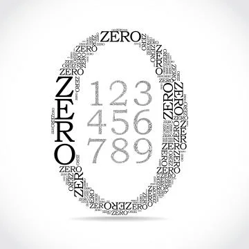 Set of number created from text Stock Illustration