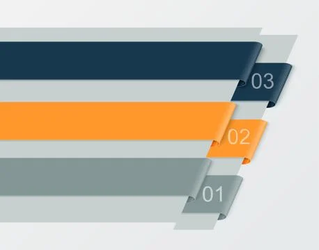 Set of numbered banners Stock Illustration