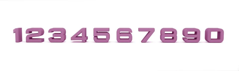 Set of numbers from 0 to 9. 3D illustrations set. Stock Illustration