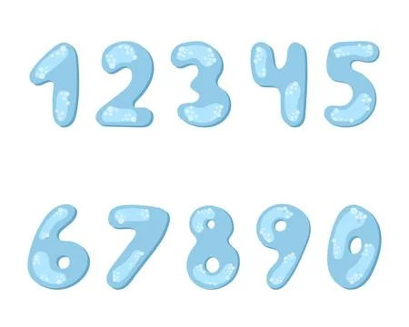 A set of numbers from 0 to 9. Bubble text. Vector illustration on a white b.. Stock Illustration