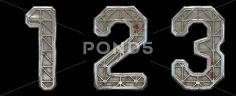 3d Metal numbers - number 3. Stock Illustration