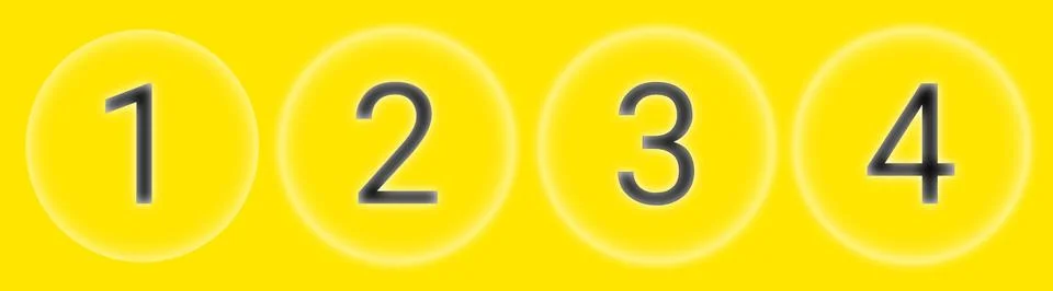 Set of numbers from 1 to 4 Stock Illustration