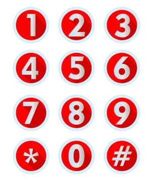 A set of numbers and computer symbols in modern flat design Stock Illustration