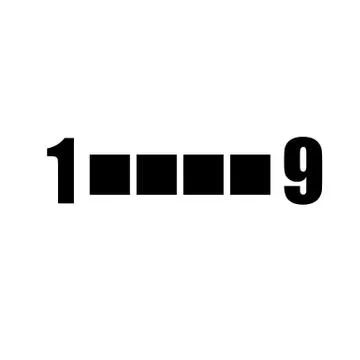 Set of numbers bold style black color trendy typography consisiting of 1, 2,  Stock Illustration