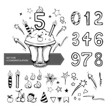 Set of numbers for a congratulation Stockillustratie