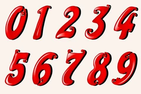 Set of numbers Illustrazione stock