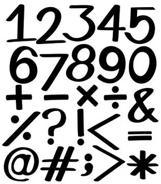 Set of numbers Stock Illustration