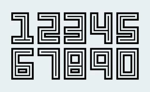 Set of numbers. Stock Illustration