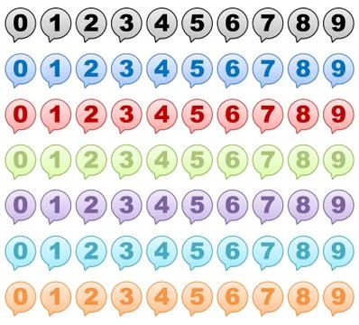 Set of numbers Illustrazione stock