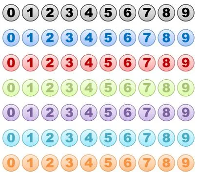 Set of numbers Stock Illustration