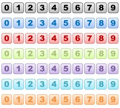 Set of numbers Stock Illustration