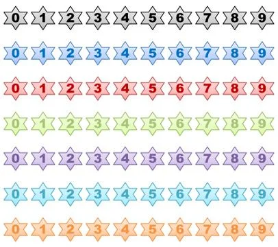 Set of numbers Stock Illustration