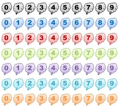 Set of numbers Stock Illustration