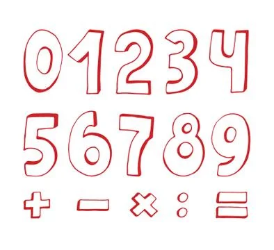 Set of numbers Illustrazione stock