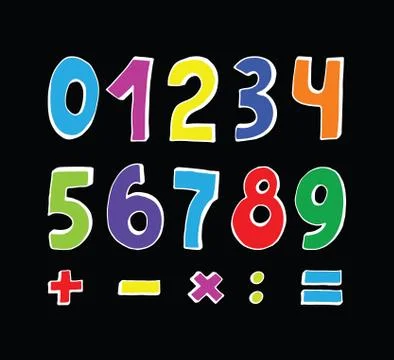 Set of numbers Illustrazione stock