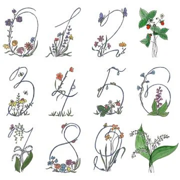 Set of numbers with Stock Illustration