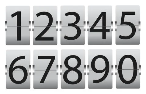 Set of numbers isolated on white Stock Illustration