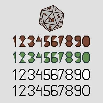 Set of numbers with typography design elements Stock Illustration