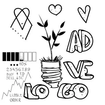 Set of numeric forex letters Stock Illustration