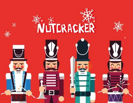 Set of nutcracker toy isolated icon 스톡 일러스트