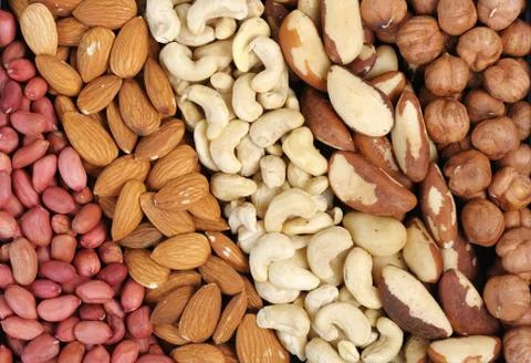 Set of nuts Stock Photos