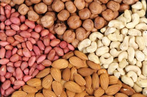 Set of nuts Stock Photos