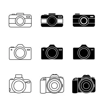 Set Object of Camera icon vector illustration Stock Illustration