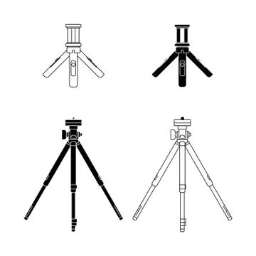 Set object of Camera Tripod vector illustration Stock Illustration
