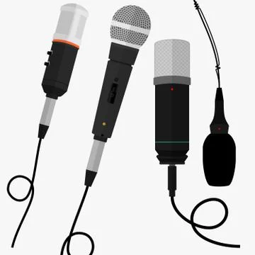 Set object of Microphone Vector Illustration Stock Illustration