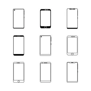 Set object of Phone vector illustration Stock Illustration