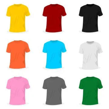 Set Object of T-shirt Mockup design Stock Illustration