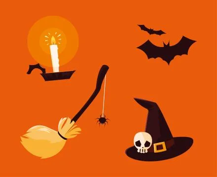 Set of objects halloween decoration イラスト素材
