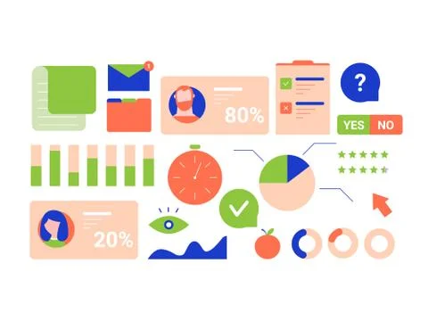 Set of objects Stock Illustration