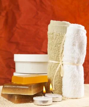 Set of objects for spa Stock Photos