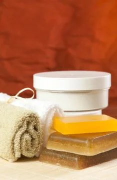 Set of objects for spa treatments Stock Photos