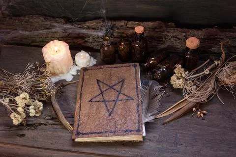 Set of objects symbols of esoteric rituals 写真素材