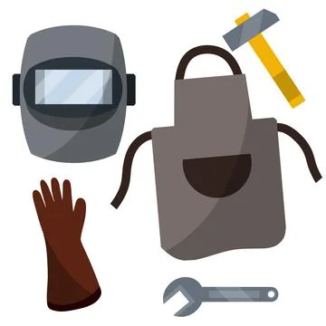 Set of objects working. Repair and maintenance Stock Illustration