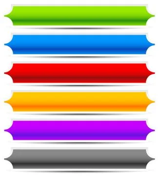 Set of oblong button, banner backgrounds in several colors. Ilustración de archivo