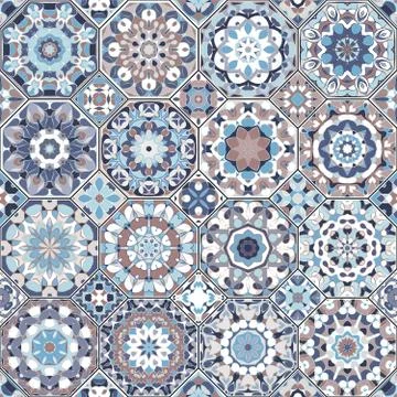 Set of octagonal and square patterns. Stock Illustration