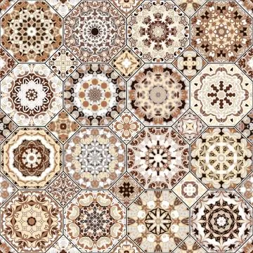 Set of octagonal and square patterns. Stock Illustration